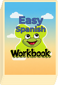 Easy Spanish Workbook cover featuring a smiling green frog mascot